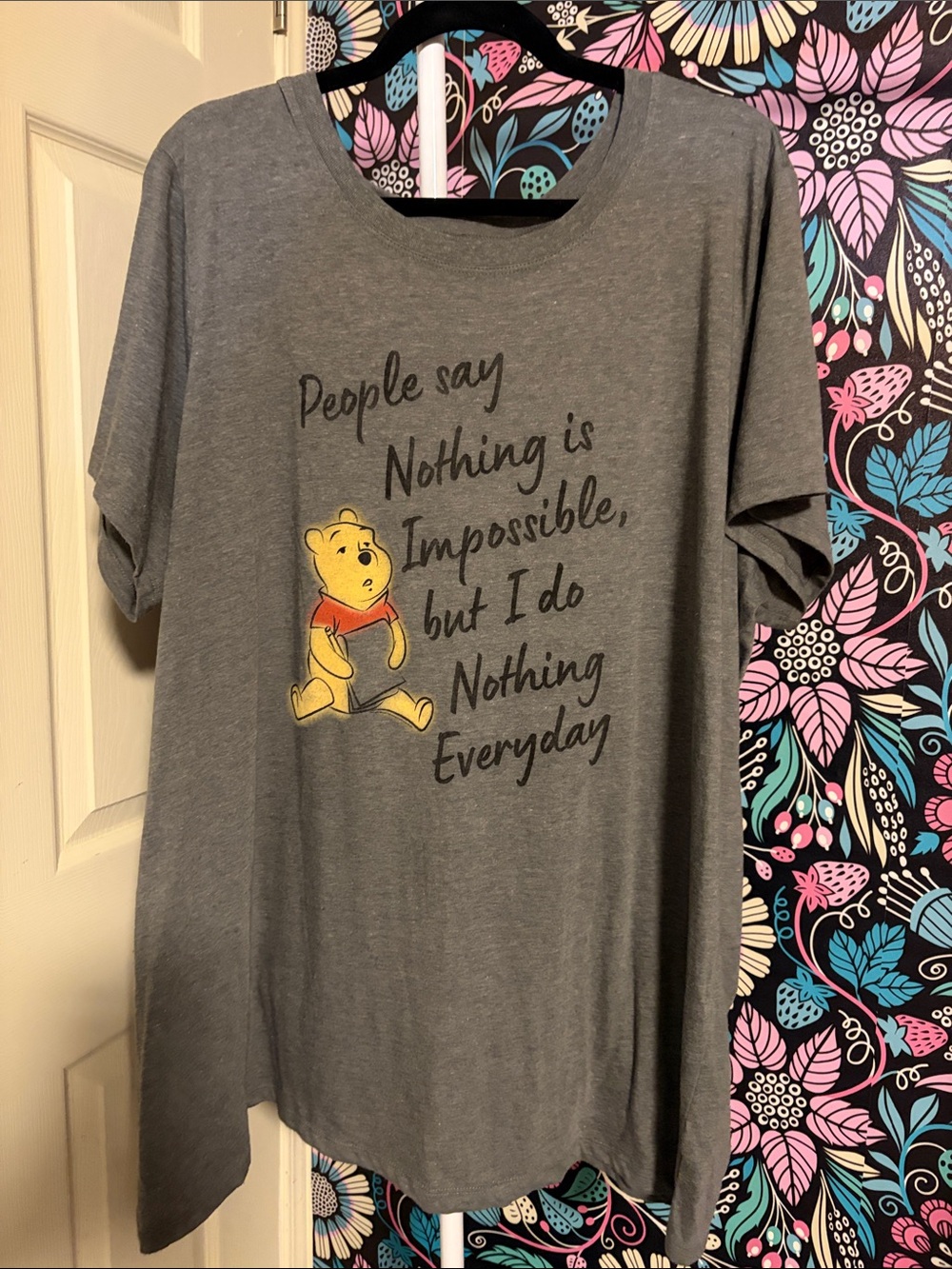 Disney Gray Winnie the Pooh Quote Graphic Tee